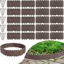 20-Pack Weaving Flower Bed Garden Edging Borders (20 FT) - No Dig Border Edgings with 8.5 Anchor Stakes & Interlocking Design-Thickened Borders for Lawns, Flower Beds & Landscaping