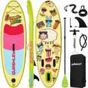 Quashley Kids Inflatable Paddle Boards,Stand Up Paddle Board for Children with Adjustable Paddle,Pump,Leash & Backpack for Lake,Ocean & River Swimming and Surfing
