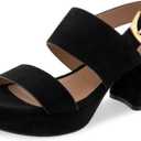 Aerosoles Women's Camilia Platform Sandal 10, Black Faux Suede