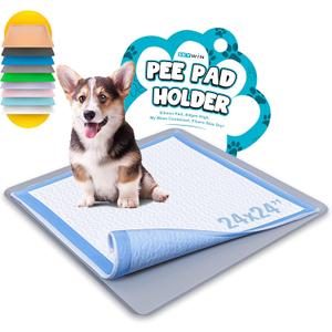 Skywin TidyFriend Silicone Pee Pad Holder, 24 x 24 Inch No-Spill, Leakproof, Easy-to-Clean Puppy Pad Holder (Dark Grey) (1 Pack)