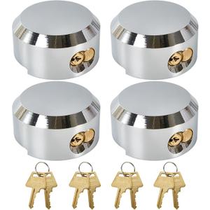 4 Pack Trailer Door Locks Keyed Alike Heavy Duty Hockey Puck Locks Reinforced Hidden Shackle Padlocks w/8 Keys Solid Steel Lock for Trailers Trucks Vans Shed Gates Garage