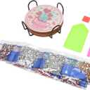 8Pcs Rhinestone Painting Coasters Cute Cartoon Style, Strong Stickiness Odourless for Family with Resin Material