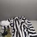 WATCPNO 6 Pcs Scary Halloween Costumes for Men - Black and White Striped Suit 80s Horror Cosplay Party Outfit (XL)