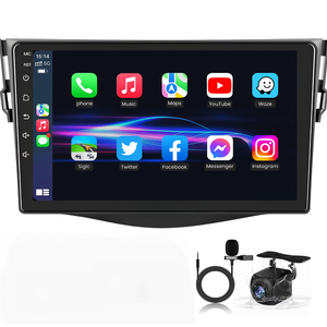 [2G+64G] Android 13 Car Radio for Toyota RAV4 2007-2012, 9 inches Touch Screen Carplay Stereo, Carplay/Android Auto/1080P/Hi-Fi Audio/Bluetooth + AHD Backup Camera