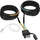 Gonice 25Ft 4 Pin Trailer Wiring Harness Kit with Black Nylon Protective Sleeve, 4 Pin 5 Wire Plug for Enhanced Durability - Wishbond Trailer Wire Kit