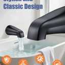 Universal Bathtub Faucet Replacement Tub Spout Fast-Fill, No-Leak Metal Faucet, Easy Installation, Fits 1/2" IPS & 3/4" IPS Thread Pipes, Includes Adapter (Matte Black)