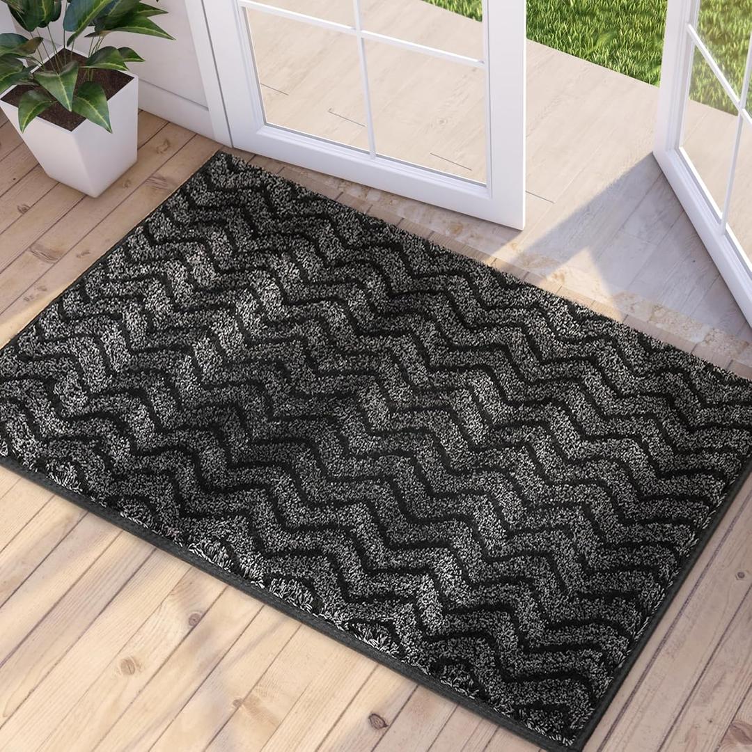 WARMLY Indoor Door Mat, Resist Dirt and Stain Door Mat, Anti-Slip Super Absorbent Door Mat, Low-Profile Washable Floor Mat, Multi-Functional Heavy-Duty Doormats for Entryway (20'' x 32'') 
