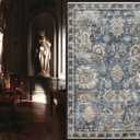 RUGSURE Washable Area Rugs - Perfect for Living Room, Bedroom, Kids Room, Nursery - Stain & Water Resistant Non-Slip, Pet & Child Friendly, Vintage Tribal Area Rugs (Navy, 9' x 12')