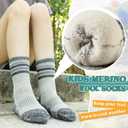 SeeyAN Kids Merino Wool Hiking Socks Boys Girls Thermal Winter Warm Boot Toddlers Thick Cushion Socks 4 Pairs (4-7 Years)