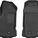 Husky Liners Weatherbeater Floor Mats | Fits 2019-2023 Ford Ranger, SuperCrew (Crew Cab) & SuperCab (EXT Cab) | Front Row, 2-pc Black - 13411