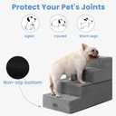 Aodisman Dog Stairs for Bed 18.5" H, 4-Step Dog Steps for Small Dogs and Cats, Indoor Non-Slip Balanced Pet Stairs are Suitable for Puppy, Older Cat,Gery