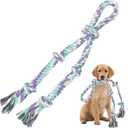 Dog Rope Toys for Large/Medium Aggressive Chewers, Tough Cotton Chew Toy, 3 Feet 5 Knots Indestructible, Tug of War Dog Pull Rope Teeth Cleaning (5 knot-19.5In)
