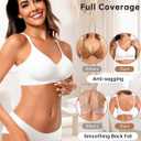 Vertvie Womens Seamless Jelly Bras No Underwire Comfort Push Up Bras Buttery Soft Wireless Bralette Full Coverage Sports Bra (White, XL)