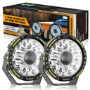 360 PRO SERIES 7 INCH/9 INCH 360-PRO SERIES OFFROAD LED DRIVING LIGHTS+AMBER/BLACK COVERS