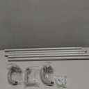 Silver Curtain Rods for Windows 48 to 84 inch, 5/8 inch Adjustable Wrap Around Blackout Curtain Rods for Bedroom & Outdoor