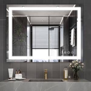 32x24 inch Wall Mounted LED Bathroom Mirror with 3000K-6000K Dimmable, Anti-Fog, Lighted Bathroom Mirror with Smart Touch Button, Memory Function(Horizontal/Vertical)