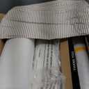 AAAAAcessories D-Shaped Chair Cushions, 2" Thick Dining Chair Pads with Ties and Removable, Machine-Washable Cover, 17" x 16", Set of 4, Natural Sand Pinstripe