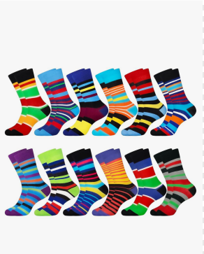 Jeasona Mens Funny Fun Crazy Funky Dress Crew Socks Gifts for Men Dad Grandpa, 12 pairs