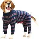 Dog Recovery Suit Abdominal Wound After Surgery Wear Prevent Licking Wounds E-Collar & Cone Alternatives Postoperative Shirt Dog Pajamas Long Sleeve Prevent Shedding (X-Small, Blue)
