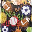 Fisyme Sport Ball Photo Album Self Adhesive DIY Scrapbook Album for 2x3 4x6 5x7 6x8 Pictures 20 Pages Memory Book for Family Wedding (Multi-Dark Vitality)