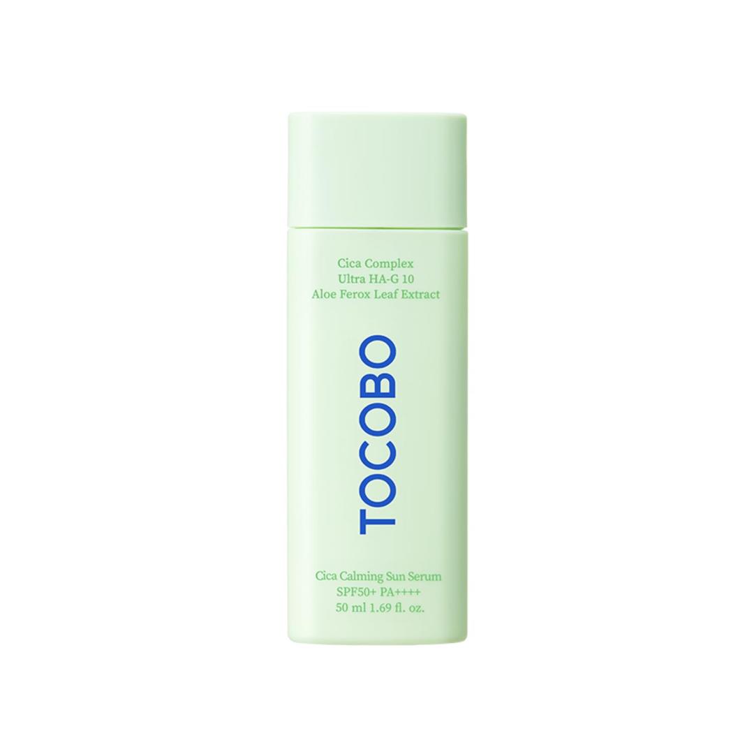 TOCOBO Cica Calming Sun Serum SPF50 PA++++ 50 ml 1.69 fl. oz - Fermented Cica Complax, Cape Aloe Leaf Extract, Soothing Overheated Skin, Reduces Skin Tempetature, BBD 06/16/27