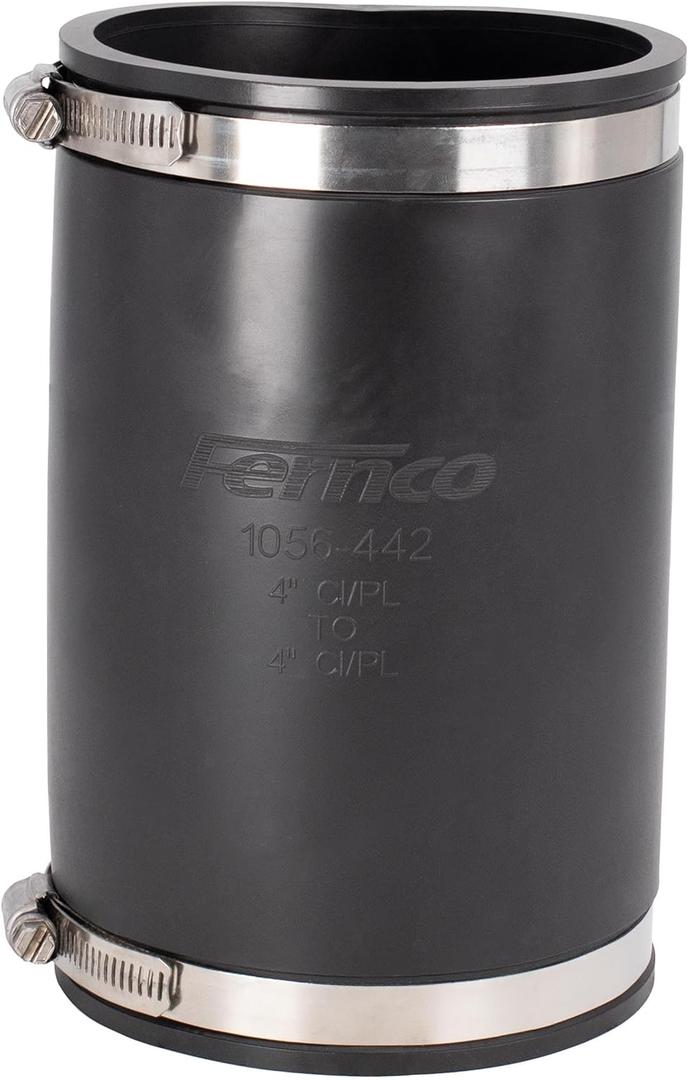 Fernco XL 1056-442 Flexible Pipe Coupling 4 CI/Plastic/Steel to 4 CI/Plastic/Steel