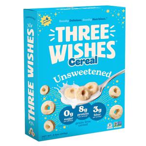 6 x Three Wishes Gluten Free Protein Cereal, Healthy, Vegan, 1pk Unsweetened (EXP 01/07/27)