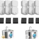 GIOTOHUN Cat Water Fountain Filter Replacement: 12 Cat Fountain Filter - 12 Pet Fountain Filter - 6 Carbon Filters & 6 Foam Filters - Suitable for GIOTOHUN Stainless Steel Cat Fountain S11