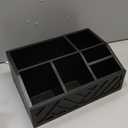 Moderock CoffeePod Holder Coffee Bar Condiment Storage Wooden Coffee Bar Accessories Holder for Countertop, CoffeePod & Syrup Organizer, Farmhouse CoffeeStation Organizer (Black).