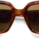 SOJOS Retro Oval Polarized Sunglasses for Women Men 90s Vintage UV400 Protection SJ2621 (Yellow Tortoise Frame/Brown Lens)