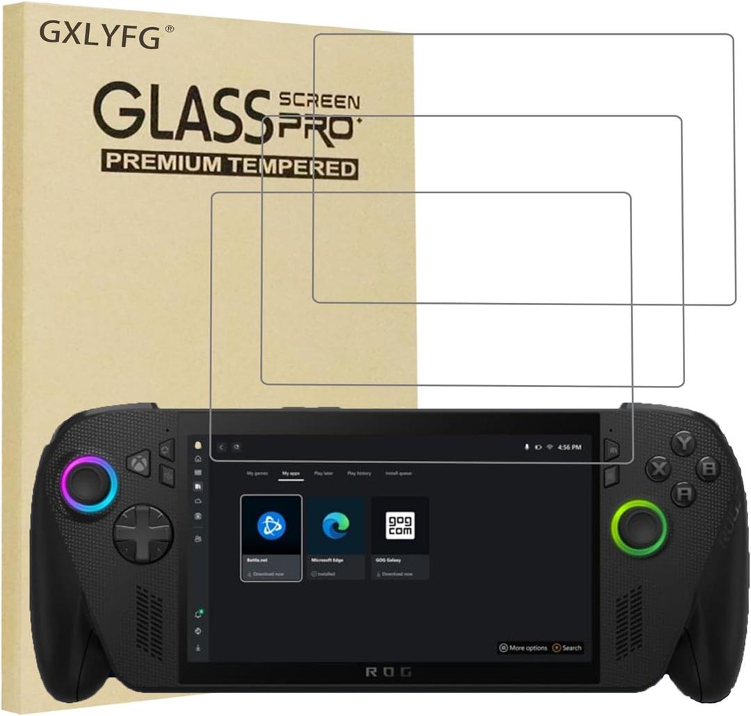 3 Pack Tempered Glass Screen Protectors Compatible with ROG Xbox Ally X/ROG Xbox Ally 2025 /ROG Ally X 2024 /ROG Ally 2023 Handheld, 7 inch Full Coverage,Anti Scratch, Bubble Free, 9H Hardness