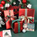 NESCCI Matte Metal Red Wrapping Paper, Solid Color Paper-2 Roll,17 Inches X 32.8 Feet Per Roll,Gift Wrapping Paper, Perfect for Wedding,Valentine's Day, Birthday,Baby Shower,DIY Bouquet