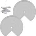 Lazy Susan Shelf Liner,Silicone Lazy Susan Liners for Dual Tier Pie Cut Lazy Susan Organizer,Non-Slip Thermal Protection Lazy Susan Mat 2 PCS (Gray)