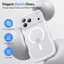 Magnetic for iPhone 17 Pro Max Case, Cute Wavy [Full Camera Protection][Fit for MagSafe] 1X Screen Protector + 1X Wrist Strap, Trendy Matte Women Girly Case for iPhone 17 Pro Max 6.9", Frosted White