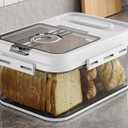 Bread Box For Kitchen Countertop, Airtight Bread Storage Container, Time Recording Bread Keeper with Lid,Bread Storage For Homemade Breads, Toast, And Cookies, White Bread Holder.