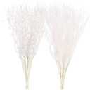 Sea Team 24-Pack Artificial Glitter Berry Stem Ornaments, Decorative Bead Sticks, Glittery Twigs, Picks, Branches for Christmas Tree, Small Vase, Holiday, Wedding, Party (15 Inches, White)