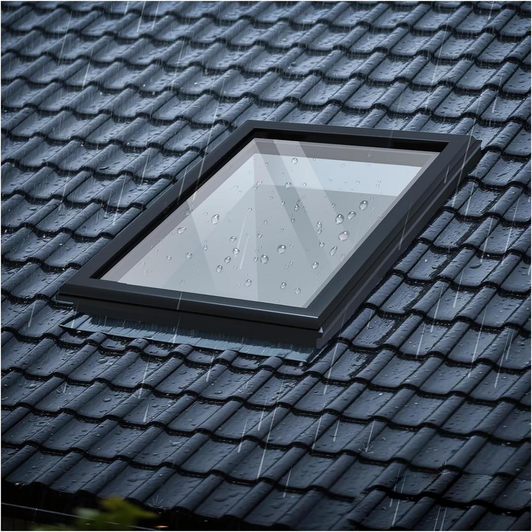 Skylight Window for House Roof, Tempered Glass Roof Hatch, Sloped Flat Roof Window for Attic and Sun Room (23.6 x 23.6 in)