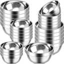 Mimorou 20 Pack 304 Stainless Steel Bowls Set 13oz 20oz Metal Double Walled Insulated Snack Mixing Lightweight Multipurpose Toddler Dinner Bowls for Ice Cream, Cereal, Snack