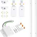 VANoopee 6.6FT H Track Lighting Rails White H Type Track Lighting Kit with Floating Canopy Connector, End Caps, Live End Feeds, I Connectors, Compatible with Single Circuit H Style Track System