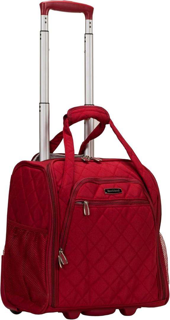 Rockland Melrose Upright Wheeled Underseater Carry-On Luggage, Red, 15 Inch