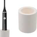 Diatomite Toothbrush Holder for Bathroom Toothpaste Stand Bathroom Accessories Water Absorption Fast Drying Toothbrush Base (White)