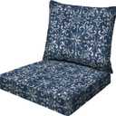 Honeycomb Outdoor Essentials Pillow Back Cushion, 19 x 19, Boheme Dining Chair Cushion for Patio Furniture