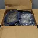 5-Pack Borosilicate Glass Containers with Tempered Lids, 35.2oz/4.4 Cup Airtight Meal Prep Set, Microwave/Freezer Safe (Blue)