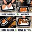 Collapsible BBQ Prep Tub with Cutting Board, 16L Meat Prep Bin, 20"L x 14"W