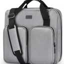 3 Inch Zipper Binder 3 Ring with Sturdy Shoulder Strap & Multi-Pockets, Binder with Zipper Holds Up to 700 Sheets for Office School, Compatible with 13 MacBook Laptop ipad(Grey)