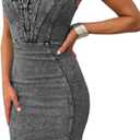 utcoco Denim Dress for Women Sleeveless Side Slit Bodycon Midi Jean Dresses for Women 2025 (Large, Dark Grey)