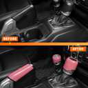 Savadicar Pink Interior Accessories - Handbrake & Gear Shift Knob Trim Set for 2018-Present Jeep Wrangler JL JLU 4XE & Gladiator JT - Solid Color Interior Decor Upgrade Option, 3-Piece