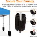 Amazon Basics Outdoor Pop Up 10 x 10 Canopy Tent for Events, Portable with Easy Setup, Sun Shelter for Outdoor Activities, Includes Wheeled Carry Bag, 8 Pegs, 4 Ropes, 4 Weighted Bags, Blue