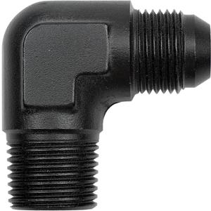 8AN Male Flare to 1/2" NPT Pipe Male 90 Degree Elbow Fitting Adapter Union Aluminum Black (90 Degree 8AN to 1/2 NPT)