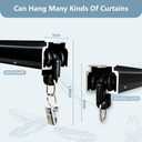 Curtain Track Ceiling Mount heavy duty sliding Curtains Tracks rails Rod System Room Divider with clips 15-18ft Black